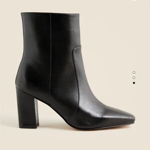 J CREW Black Leather Ankle Boots NWT